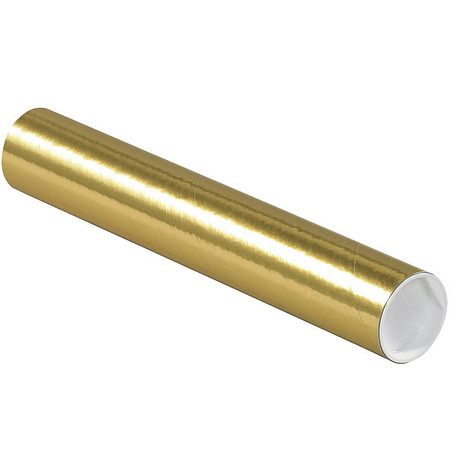 CROWNHILL Mailing Tube, 12inLx2in.dia, Gold, PK50 P2012GO