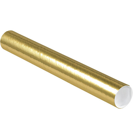 CROWNHILL Mailing Tube, 24inLx3in.dia, Gold, PK24 P3024GO