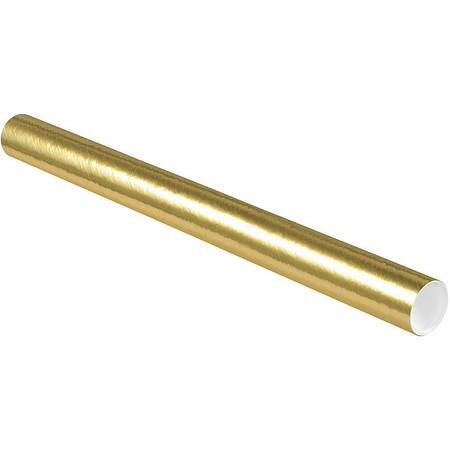 CROWNHILL Mailing Tube, 36inLx3in.dia, Gold, PK24 P3036GO