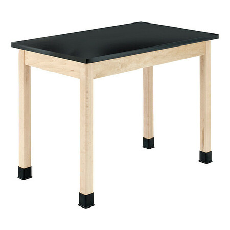 DIVERSIFIED WOODCRAFT Plain Apron Table, Black, 36 in Overall L. P760LBBM36N