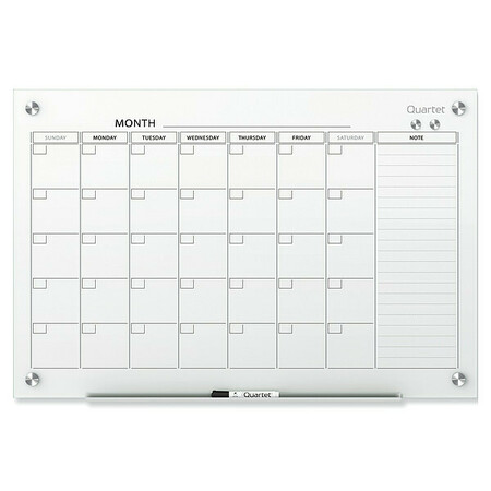 QUARTET 24"x36" Magnetic Glass Calendar Dry Erase Board GC3624F