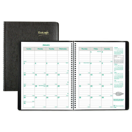 BROWNLINE Monthly Planner, 11" x "8-1/2", Black CB435W.BLK