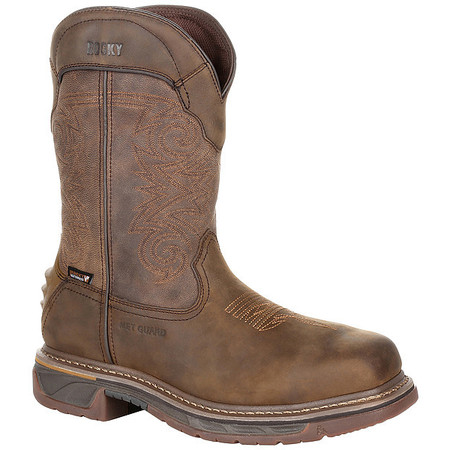 ROCKY Western Boot, W, 9 1/2, Brown, PR RKW0288