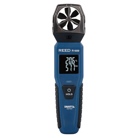 Reed Instruments Anemometer, 118 to 4,921fpm, -4 to 140F R1600