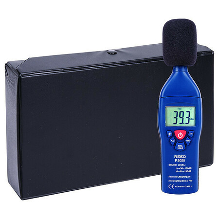 Reed Instruments Sound Level Meter, Type 2, 30-100 and 60-130dB, +/-1.4 dB Accuracy R8050