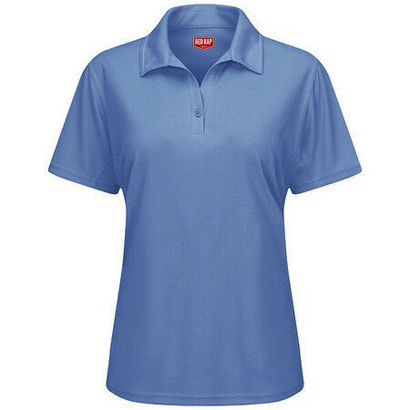 Red Kap Short Sleeve Polo, Womens, S, Blue, Button SK91MB SS S