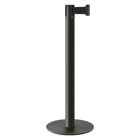 LAVI INDUSTRIES Barrier Post, Steel, Black Wrinkle 26-40703/WB/BK