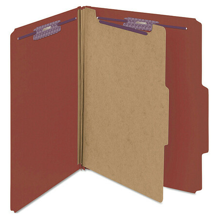 Smead Pressboard Folder, 4 Section, Red, PK10 13775