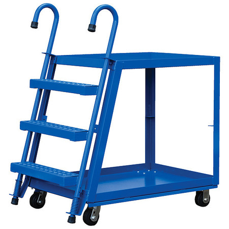 ZORO SELECT Steel Stock Picking Ladder Cart 1000 lb. Capacity, 39-3/4"L x 21-7/8"W x 50-1/8"H SPS2-2236