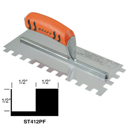 Superior Tile Cutter And Tools Trowel, Sqr Notch, For Lrg Ceramic/Quarry ST412PF