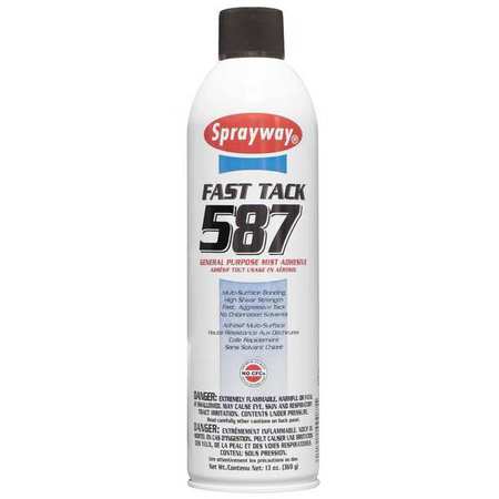 Sprayway Spray Adhesive, Fast Tack 587 Series, White, 20 oz, Aerosol Can SW587