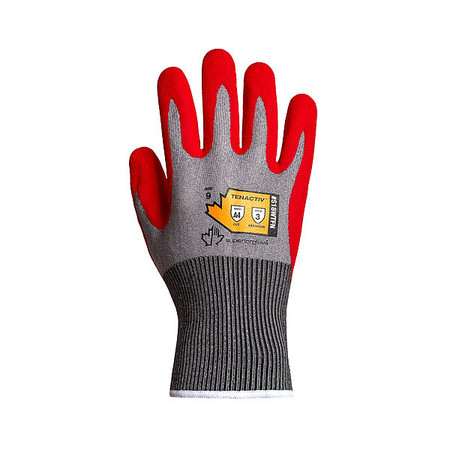 TENACTIV Work Gloves, Nitrile, M, Red/Gray, PR S18WTFN-8