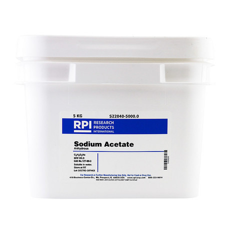 RPI Sodium Acetate, Anhydrous, 5Kg S22040-5000.0