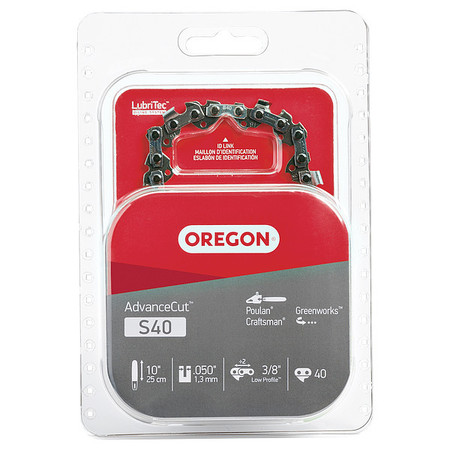 OREGON Low Prof, Semi Chisel Chain, 10", 40Dr Link S40