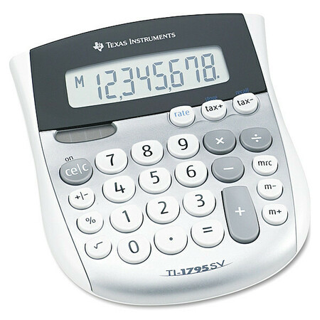 Texas Instruments Minidesk Calculator, LCD, 8 Digit TEXTI1795SV