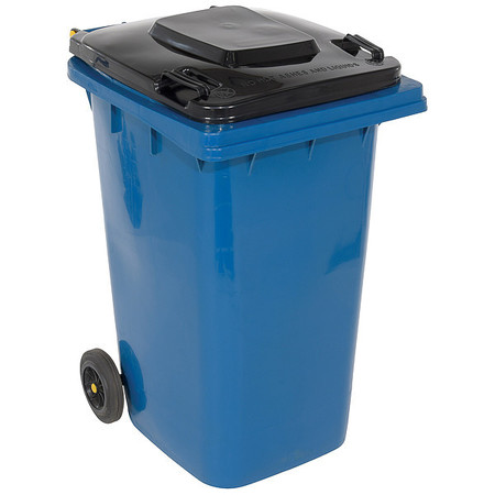 VESTIL 64 gal Square Trash Can, Blue, Lift Up, HDPE TH-64-BLU
