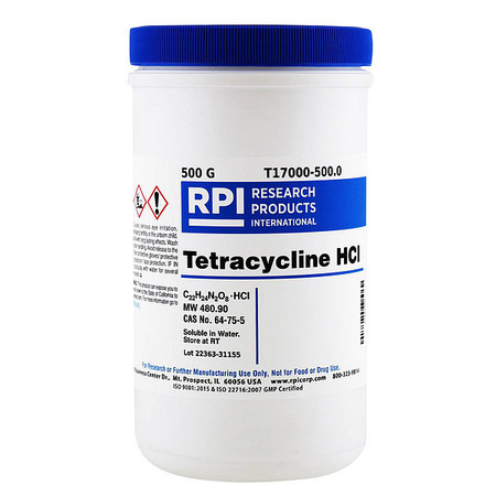 RPI Tetracycline Hydrochloride, 500g T17000-500.0