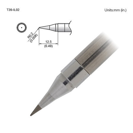 HAKKO TIP, CONICAL, R0.2 X 12.5MM, FX-9701/9702 T39-IL02