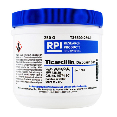 RPI Ticarcillin, Disodium Salt, , 250g T36500-250.0