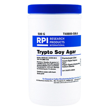 RPI Trypto Soy Agar, 500g T48800-500.0