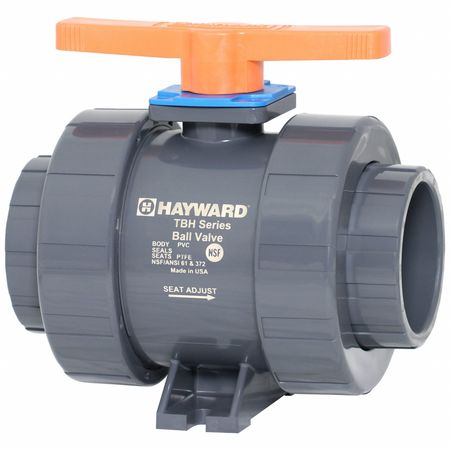 HAYWARD FLOW CONTROL Manual 2-Way Ball Valve, True-Union, PVC TBH1300A0TE0000