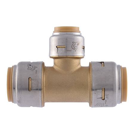 SHARKBITE MAX Union Tee, Brass, Brass UR412