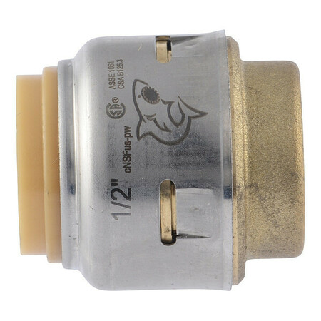 SHARKBITE MAX Push-Fit End Cap, Brass, Brass UR514