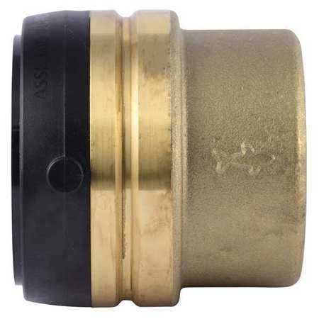 SHARKBITE Push-to-Connect End Stop, 2 in Tube Size, Brass, Brass UXL0454