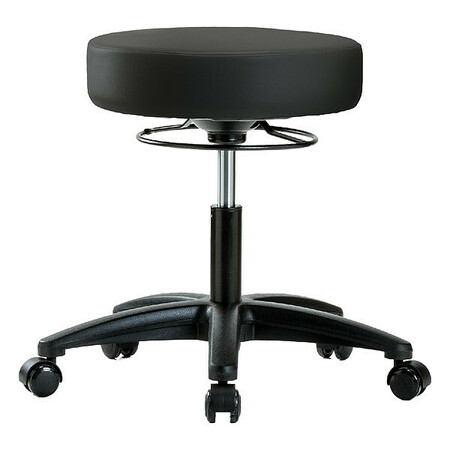 Blue Ridge Ergonomics Desk Stool, Vinyl, Casters, BLK BR-VDHSO-RG-RC-8540