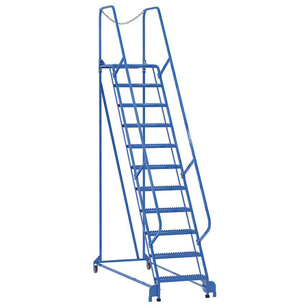 VESTIL 140 H Steel Maintenance Ladder - 11 Step Grip-Strut, 11 Steps LAD-MM-11-G