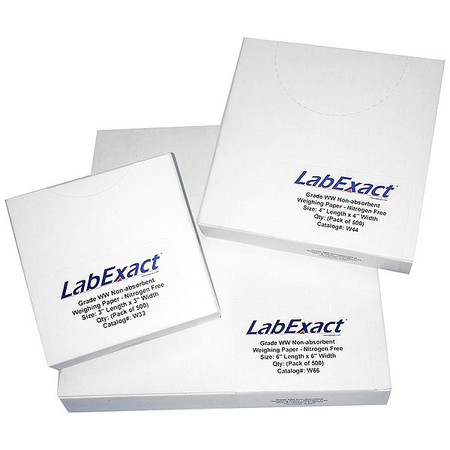 LABEXACT Weighing Paper, 6 In. L, 6 In. W, PK500 12L007
