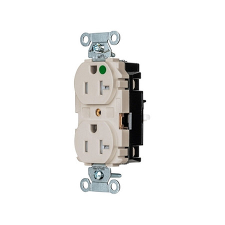 HUBBELL Receptacle, 1 hp, 125V AC, NEMA 5-20R 8300STLATR