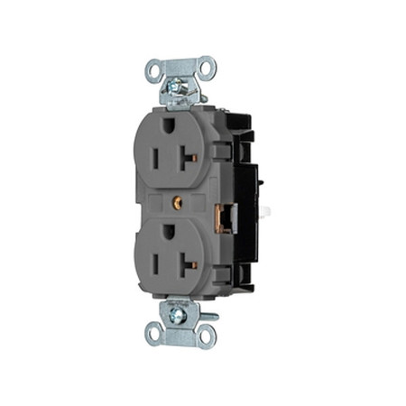 HUBBELL Receptacle, 1 hp, 125V AC, NEMA 5-20R BR20STGY