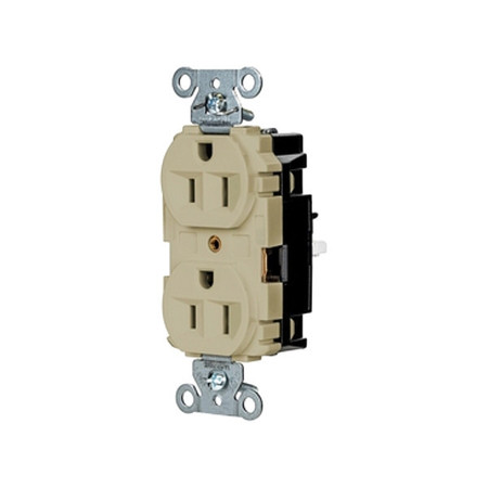 HUBBELL Receptacle, 1/2 hp, 125V AC, NEMA 5-15R 5262STI