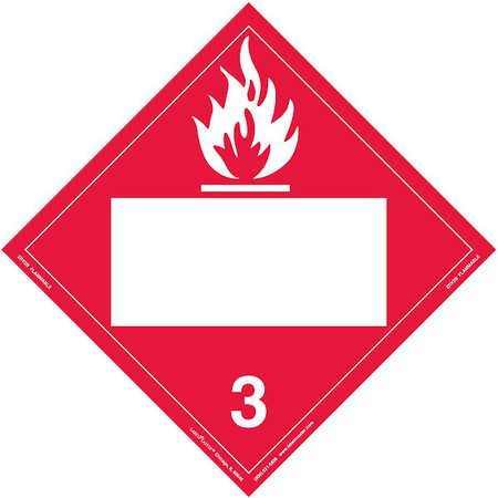 LABELMASTER Flammable Liquid Placard, PK25 ZRV2B