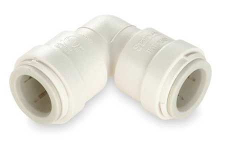 WATTS Push-to-Connect Elbow, 1 in Tube Size, Polysulfone, White 3517-18