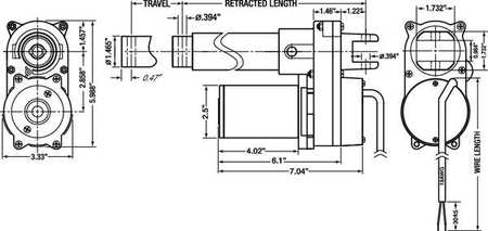 Duff-Norton Linear Actuator, 12VDC, 675 lb., 24 In LS35-3B4TN-24