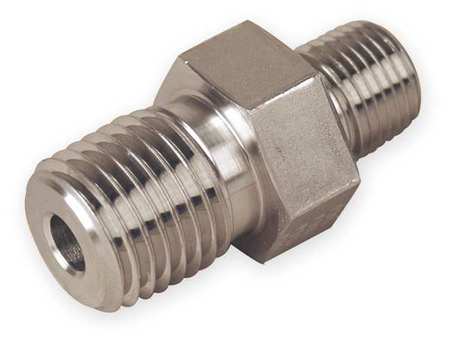 PARKER Hex Nipple, 1/2in. x 3/8in., NPT, 7000 psi 8-6 MHN-S