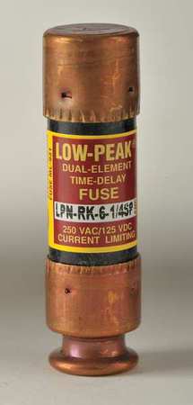 EATON BUSSMANN Fuse, RK1 Class, LPN-RK-SP Series, Time Delay, 6-1/4A, 250V AC, Nonindicating LPN-RK-6-1/4SP