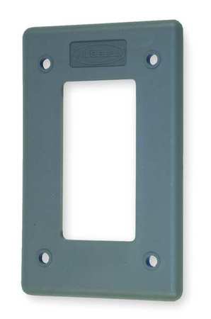 HUBBELL Rocker Wall Plates and Box Cover, Number of Gangs: 1 Non Metallic, Light Texture Finish, Gray HBLP26FS