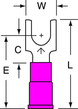 3M Scotchlok 22-18 AWG Vinyl Block Fork Terminal #10 Stud PK100 MVU18-10FBX