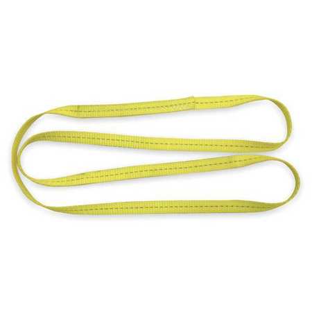 DAYTON Web Sling, Type 5, 4 ft L, 1 in W, Polyester, Yellow 1DNK9