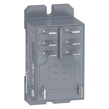 SCHNEIDER ELECTRIC Enclosed Power Relay, DIN-Rail & Surface Mounted, DPDT, 24V DC, 8 Pins, 2 Poles RPF2BBD