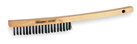 TOUGH GUY Scratch Brush, 13 3/4 in L Handle, 6 1/4 in L Brush, Gray, Wood, 13 3/4 in L Overall 1VAF5