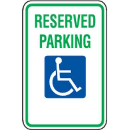 ZING Reserved Handicap Parking Sign, 18"X12, 2197 2197