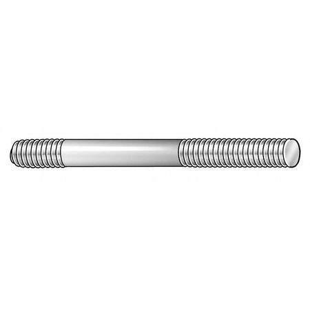 TE-CO Double-End Threaded Stud, M20-2.5mm Thread to M20-2.5mm Thread, 150 mm, Steel, Black Oxide, 2 PK 60753