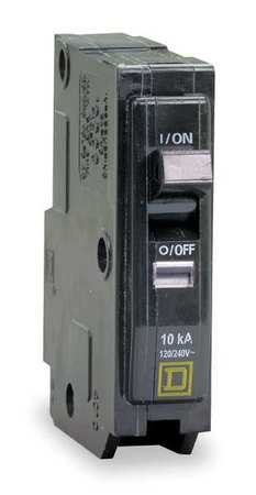 SQUARE D Miniature Circuit Breaker, QO Series 15A, 1 Pole, 120/240V AC QO115VH