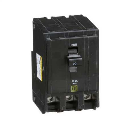 SQUARE D Miniature Circuit Breaker, QO Series 90A, 3 Pole, 120/240V AC QO390