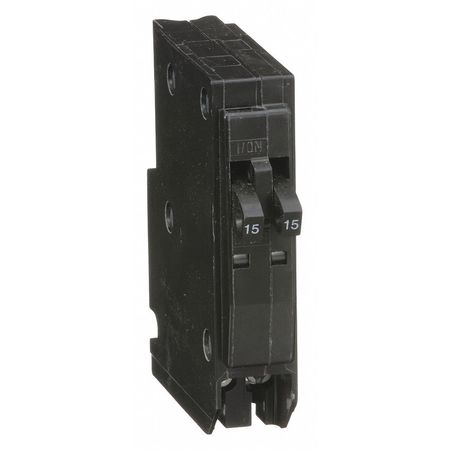 SQUARE D Miniature Circuit Breaker, QO Series 15/15A, 2x1 Pole, 120/240V AC QOT1515