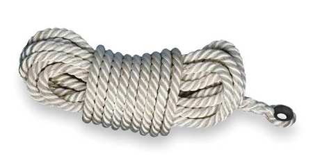 HONEYWELL MILLER Replacement Rope, 25 ft, 310 lb Weight Capacity, White 195R-2/25FTWH